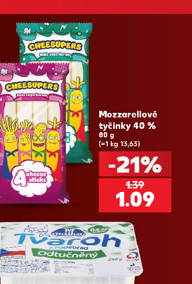 Mozzarellové tyčinky 40 %