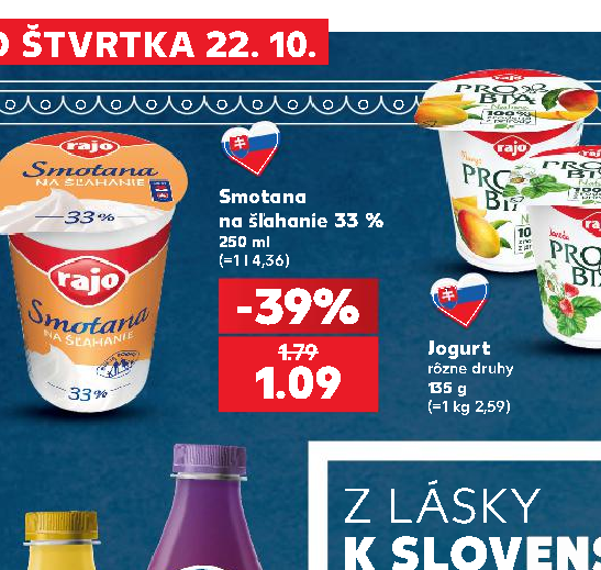 Smotana na šľahanie 33 %