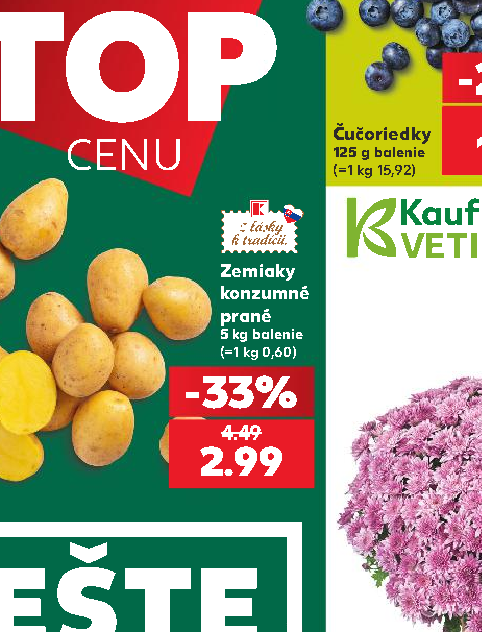 Zemiaky konzumné prané
