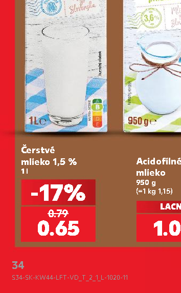 Čerstvé mlieko 1,5 %