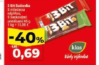 3 Bit Sušienka s mliečnou náplňou, s lieskovými orieškami