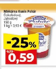Mlékárna Kunin Pohár Čokoládový, Jahodový