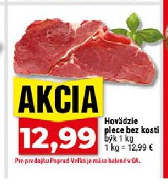 Hovädzie plece bez kosti