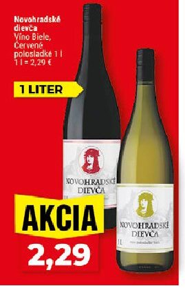 Novohradské dievča Víno Biele, Červené polosladké