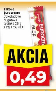 Takovo Eurocream Čokoládovo nugátová tyčinka