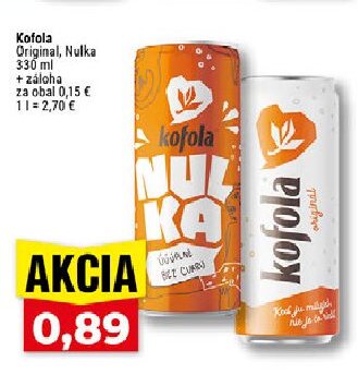 Kofola Original, Nulka