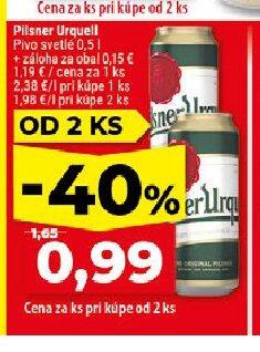 Pilsner Urquell Pivo svetlé