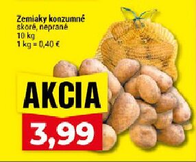 Zemiaky konzumné skoré, neprané