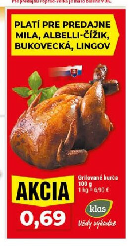 klas Grilované kurča