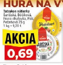 Tatrakon nátierky Šarišská, Bôčiková, Fruco chuťovka, Pali, Pečeňová