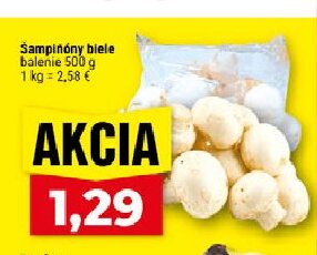 Šampiňóny biele balenie
