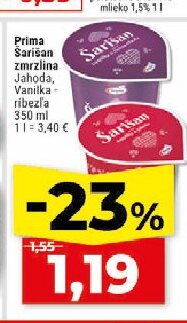 Prima Sarišan zmrzlina Jahoda, Vanilka, ríbezľa