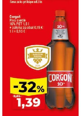 Corgoň Pivo svetlé 10% PET