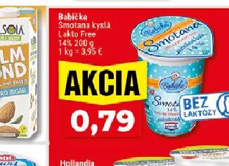 Babička Smotana kyslá Lakto Free 14%