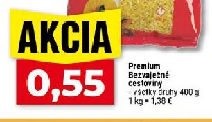 Premium Bezvaječné cestoviny