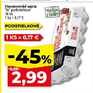 Staromestské vajcia "M" podstielkové