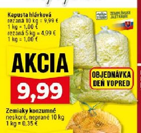 Kapusta hlávková rezaná