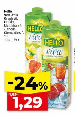 Hello Viva džús Grepfruit, Hruška, Multivitamin -jahoda Čierna ríbezľa