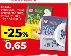 Fit kaša Pohánková, Ryžová Probio