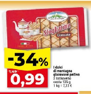 I dolei di montagna glazované pečivo z lístkového cesta