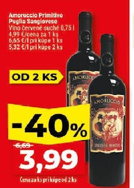 Amoruccio Primitivo Puglia Sangiovese Víno červené suché