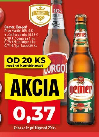Gemer, Corgoň Pivo svetlé 10%
