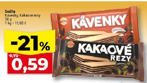Sedita Kávenky Kakaové rezy