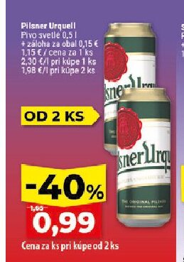 Pilsner Urquell Pivo svetlé