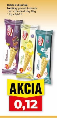 Balilla Kukuričné trubičky plnené krémom