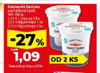 Bánovecká Smotana pochúťková kyslá 16%