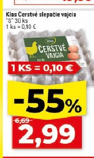 Klas Čerstvé slepačie vajcia "S"