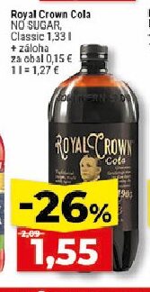 Royal Crown Cola NO SUGAR, Classic