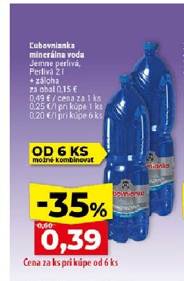 Ľubovnianka minerálna voda Jemne perlivá, Perlivá