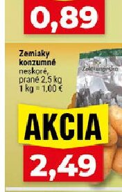 Zemiaky konzumné neskoré, prané