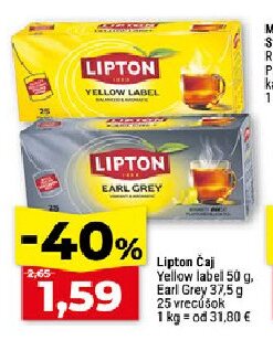 Lipton Čaj Yellow label, Earl Grey