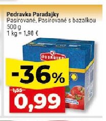 Podravka Paradajky Pasírované, Pasírované s bazalkou