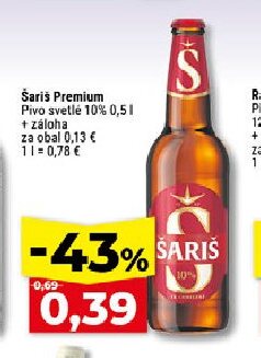 Šariš Premium Pivo svetlé 10%