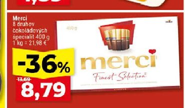 Merci 8 druhov čokoládových špecialít