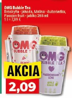 OMG Bubble Tea Broskyňa-jahoda, Malina-čučoriedka, Passion fruit-jablko