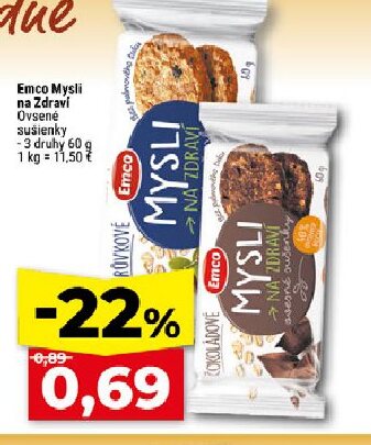 Emco Mysli na Zdraví Ovsené sušienky