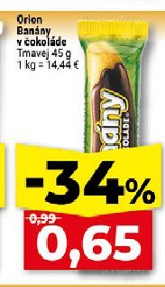 Orion Banány v čokoláde Tmavej
