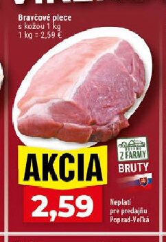 Bravčové plece s kožou