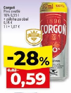Corgoň Pivo svetlé 10%