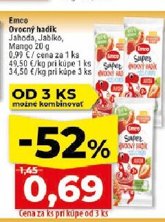 Emco Ovocný hadík Jahoda, Jablko, Mango