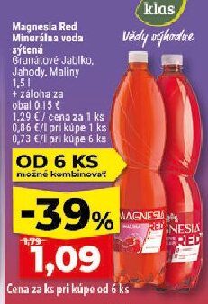 Magnesia Red Minerálna voda sýtená