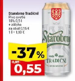 Starobrno Tradičné Pivo svetlé