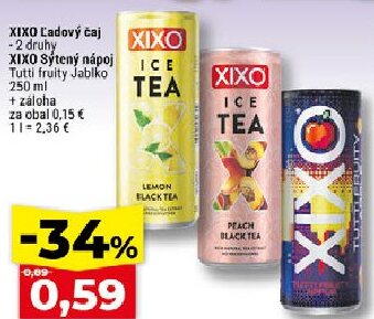 XIXO Ľadový čaj -2 druhy XIXO Sýtený nápoj Tutti fruity Jablko