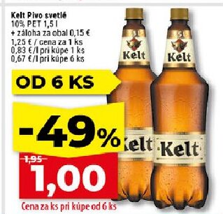 Kelt Pivo svetlé 10% PET