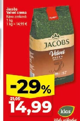 Jacobs Velvet crema Káva zrnková