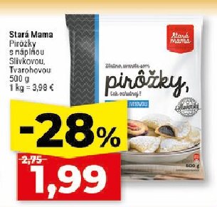 Stará Mama Pirožky s náplňou Slivkovou, Tvarohovou